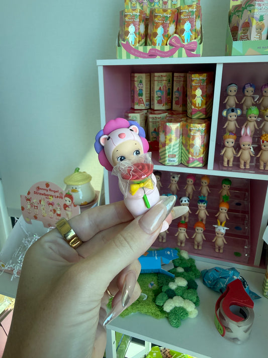 sonny angel opened rose lion flower gift