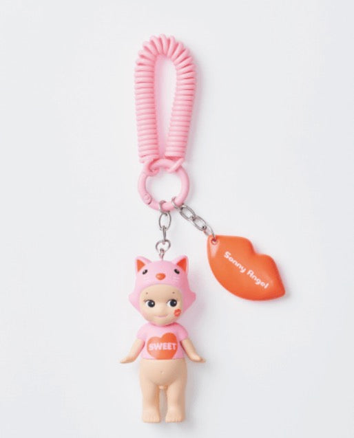 sonny angel opened kiss kiss keychain cat