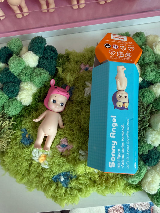 sonny angel opened unrefined pink hippo animal v3