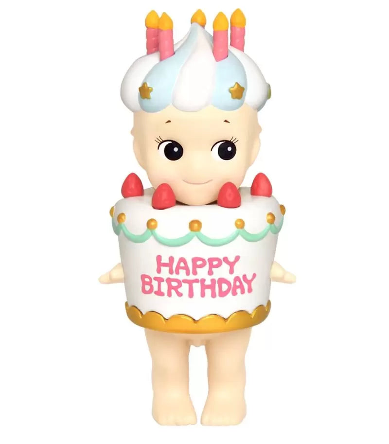 sonny angel opened white birthday cake